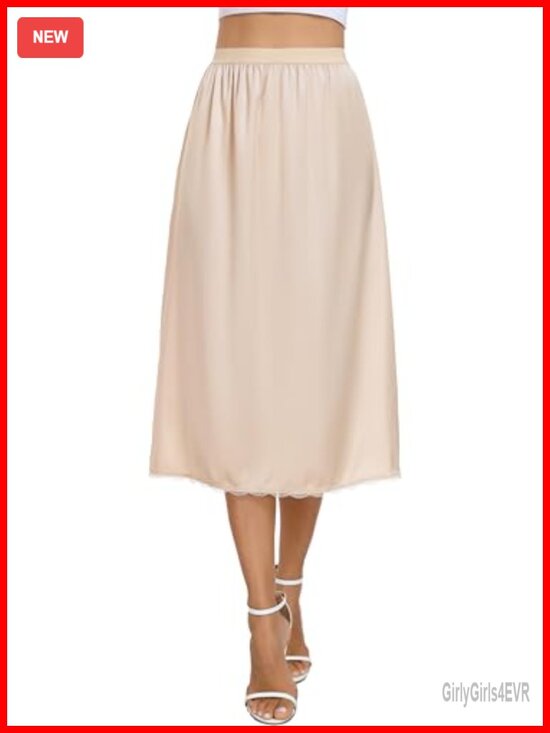 Other - Womens Satin Half Slip for Under Dress Long Underskirt Soft Layering Slips Size